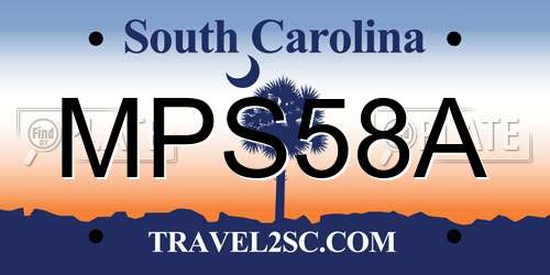 MPS58A South Carolina License Plate