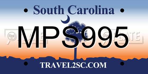 MPS995 South Carolina License Plate