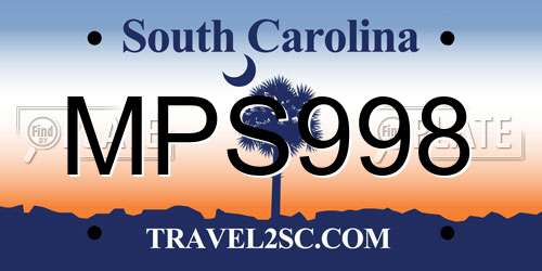 MPS998 South Carolina License Plate