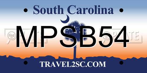 MPSB54 South Carolina License Plate