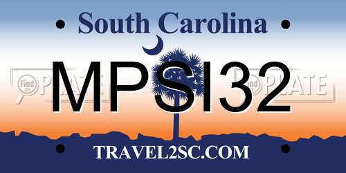 MPSI32 South Carolina License Plate