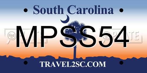 MPSS54 South Carolina License Plate