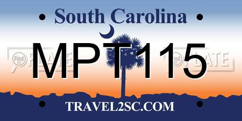 MPT115 South Carolina License Plate