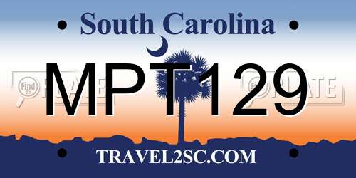 MPT129 South Carolina License Plate