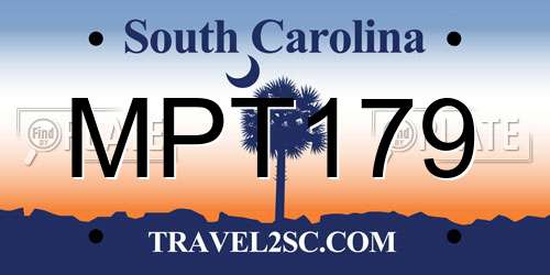 MPT179 South Carolina License Plate