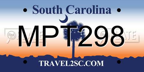 MPT298 South Carolina License Plate