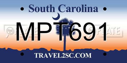 MPT691 South Carolina License Plate