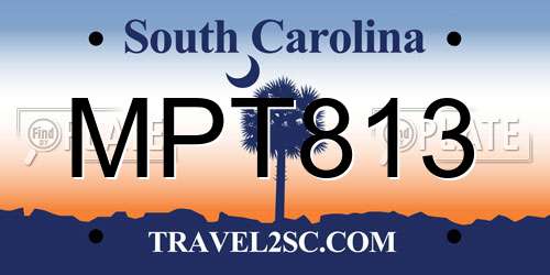 MPT813 South Carolina License Plate