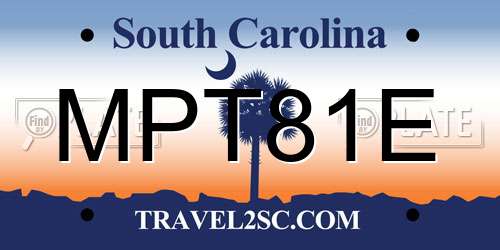 MPT81E South Carolina License Plate
