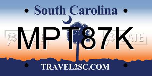 MPT87K South Carolina License Plate