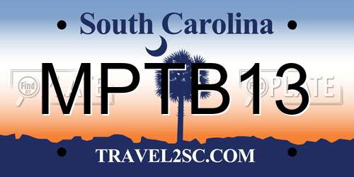 MPTB13 South Carolina License Plate