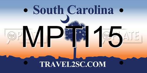MPTI15 South Carolina License Plate