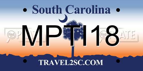 MPTI18 South Carolina License Plate