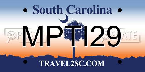 MPTI29 South Carolina License Plate