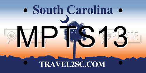 MPTS13 South Carolina License Plate