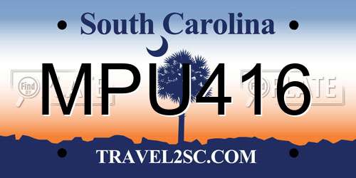 MPU416 South Carolina License Plate