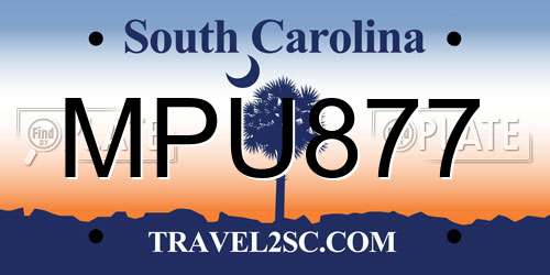 MPU877 South Carolina License Plate