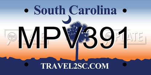 MPV391 South Carolina License Plate