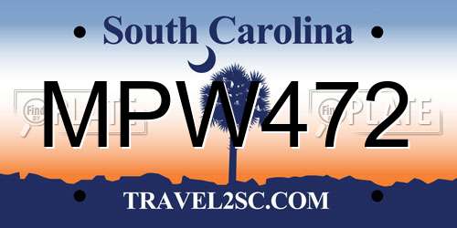 MPW472 South Carolina License Plate