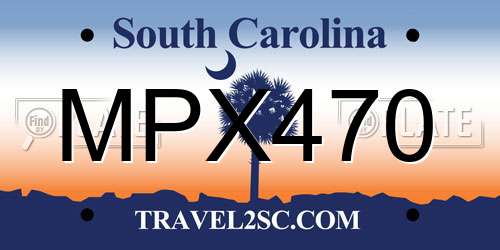 MPX470 South Carolina License Plate