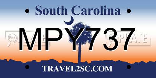 MPY737 South Carolina License Plate