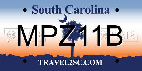 MPZ11B South Carolina License Plate
