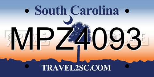 MPZ4093 South Carolina License Plate