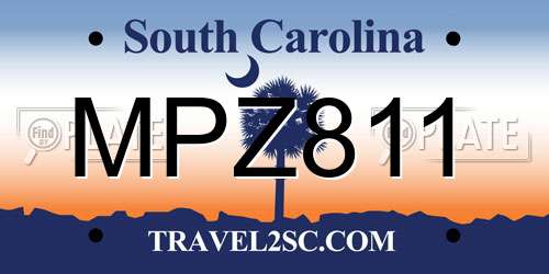 MPZ811 South Carolina License Plate