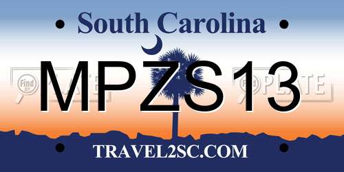 MPZS13 South Carolina License Plate