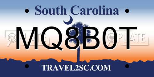 MQ8B0T South Carolina License Plate