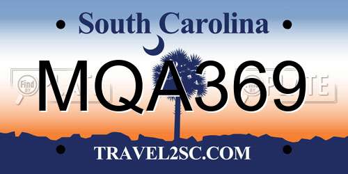 MQA369 South Carolina License Plate