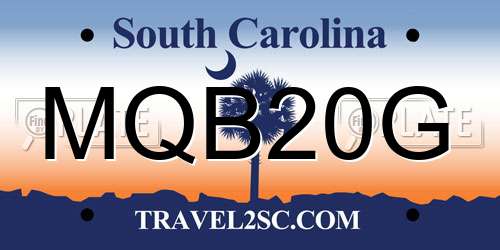 MQB20G South Carolina License Plate