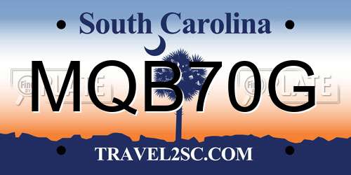 MQB70G South Carolina License Plate