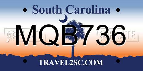 MQB736 South Carolina License Plate