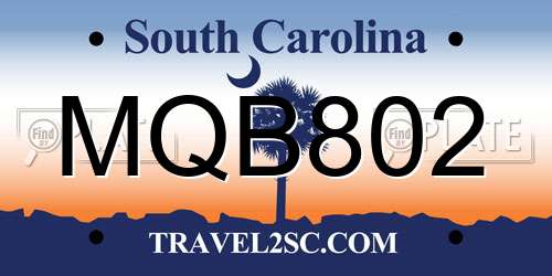 MQB802 South Carolina License Plate