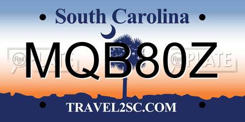 MQB80Z South Carolina License Plate