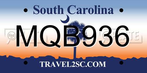 MQB936 South Carolina License Plate