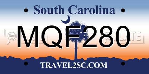 MQF280 South Carolina License Plate