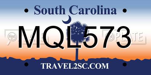 MQL573 South Carolina License Plate