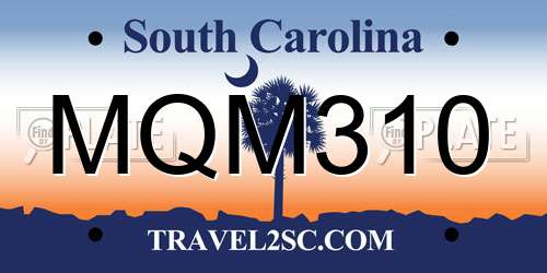 MQM310 South Carolina License Plate