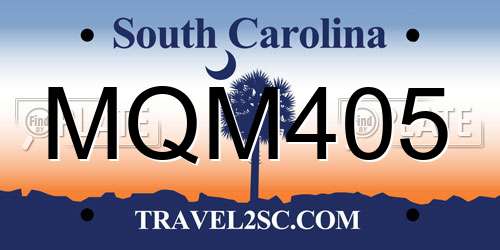 MQM405 South Carolina License Plate
