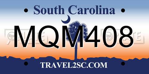 MQM408 South Carolina License Plate