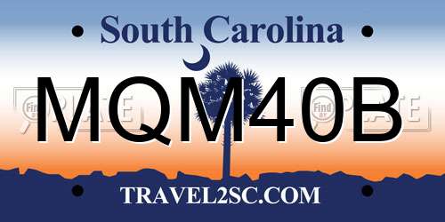 MQM40B South Carolina License Plate