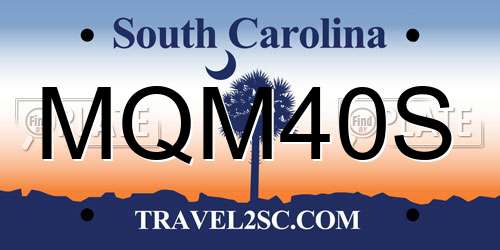 MQM40S South Carolina License Plate