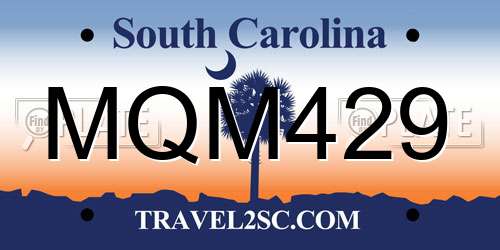 MQM429 South Carolina License Plate