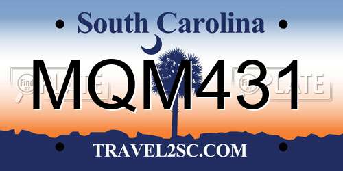 MQM431 South Carolina License Plate
