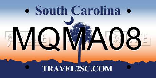MQMA08 South Carolina License Plate