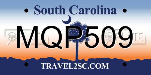 MQP509 South Carolina License Plate