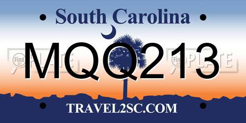 MQQ213 South Carolina License Plate