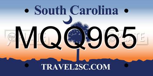 MQQ965 South Carolina License Plate